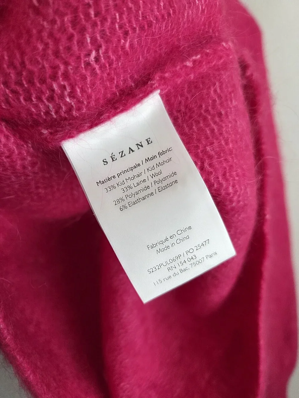 Sezane Annita Jumper in Raspberry size M